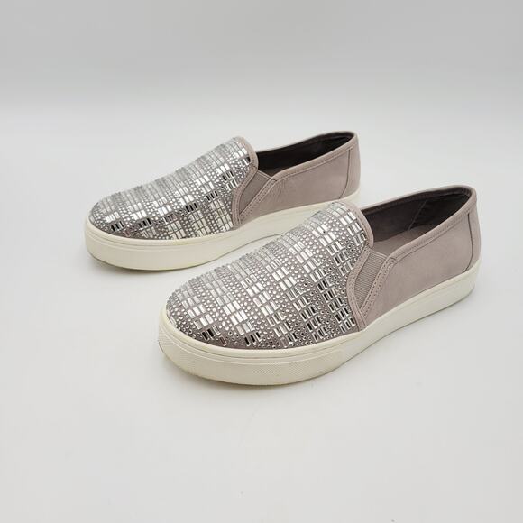 Gianni Bini Luxine Jeweled Beige Slip-One Sneaker Size 9 M - Picture 5 of 13